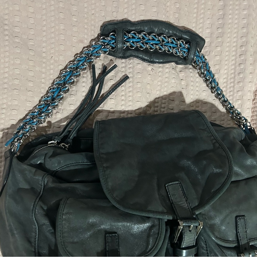 Balenciaga Distressed Leather Cargo Pocket Shoulder Bag - Picture 4 of 8